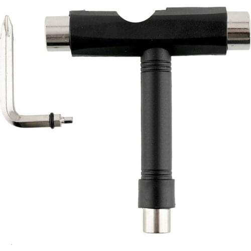 Black T Shape Wrench Roller Skate Skateboard Longboard Board Tool Allen Key Multifunction