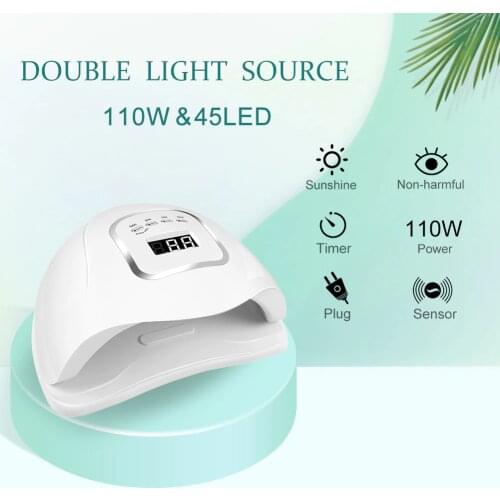 COSCELIA Nail Dryer Portable UV LED Manicure Lamp For Home Use Nail Drying Lamp Nail Dryer With Sensor Dual Light For Nail Art