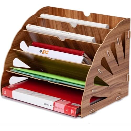 Wood Desk Organizer Office Bureau Pen Holder Wooden Sorter with Drawer Organizer Pen Pencil Organizer