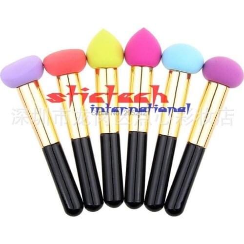 By dhl or ems 500 pcs pro sponge makeup brushes Pole mushrooms Semicircular face foundation powder blush brush with hyacinth