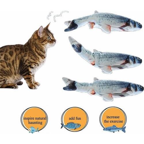 Electric Moving Fish Pet Cat Toy Realistic Plush Simulation Wagging Fish Pet Kicker Toys Funny Interactive Pets Cat Toy