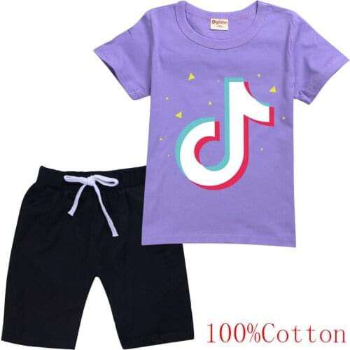 TIK TOK Clothing Set Kids Summer Baby Clothes Set Girls Casual Sport Outfit Children Clothes t Shirt Suit