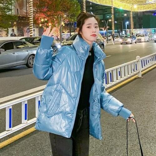 Korean Warm Sequins Down Cotton Jacket Women Overcoat Fashion Loose Padded Parka Coat Ladies New Winter Jacket Outerwear Female