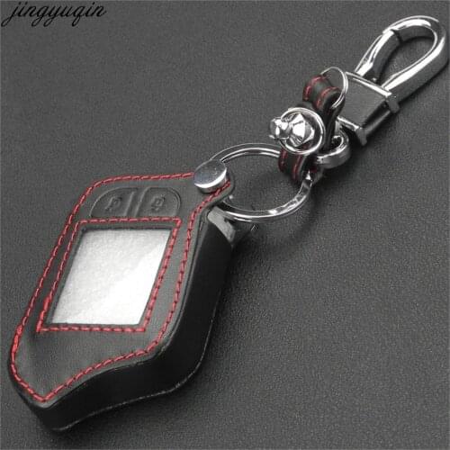 Jingyuqin Car Alarm Leather Case For Scher-khan magicar 13 14 LCD Remote Only fit Scher khan Magicar M13 M14 Key Cover