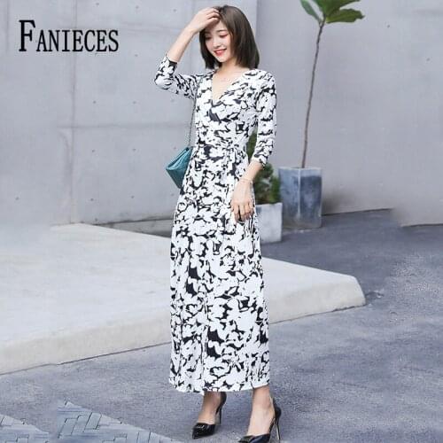 Low Price Wholesale 2021 Summer Vacation Womens Dress V-neck Summer Wrap Dresses Casual Split Female Long Dress Ladies Vestidos