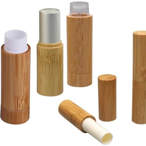Makeup bamboo design empty lip gross container lipstick tube DIY cosmetic containers, lip balm tubes, bamboo lip stick tubes