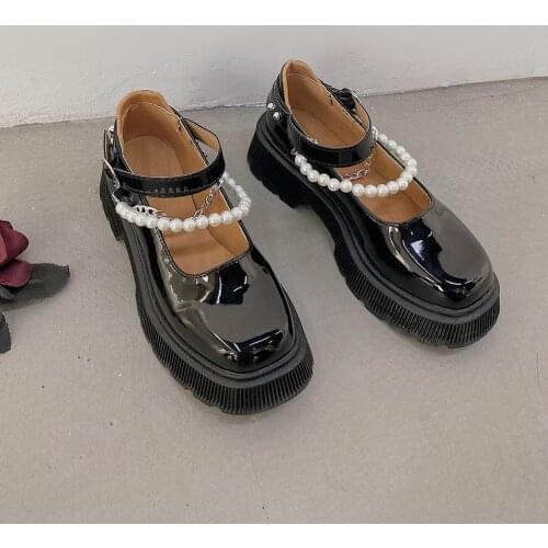 British Style Small Leather Shoes Spring And Summer New Retro Square Toe All-Match Shallow Mouth Ladies Single Shoes