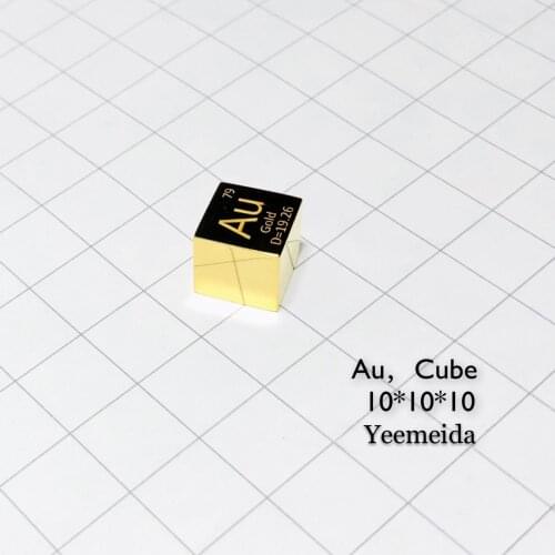 Metal Gold Cube Au High Purity 10x10x10mm Currency Investment Elemen Collection Lab Research Development Experiment