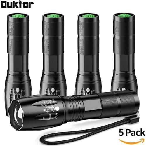 1/2/3/5 pcs/lot powerful led flashlight 10000 lumen cree xml l2 t6 5 modes zoomable led flashlights for bicycle camping hunting