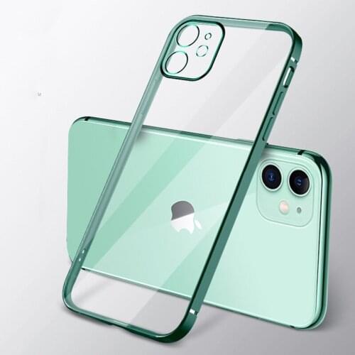 200pcs Plating Electroplate Lens Protection Soft TPU Gel Clear Case Cover For iPhone 13 Pro Max 12 Mini 11 XS XR X 8 7 6 Plus SE