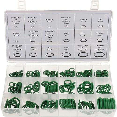 270Pcs Car Air Conditioning A/C System O-Ring Assortment Kit Seal Repair Tools Auto Replacement Part 18 Sizes