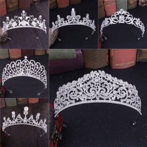 New Fashion Trendy Tiara Bride Crown For Wedding Diadem Tiaras Rhinestone Handmade bridal Hairwear wedding Hair Accessories
