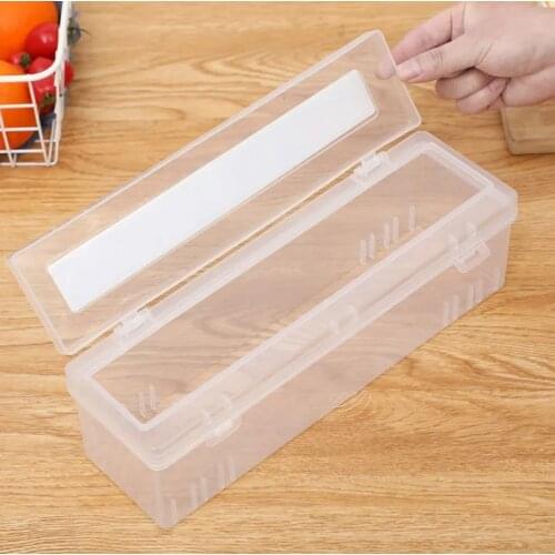2020 New Plastic Kitchen Foil And Cling Film Wrap Dispenser Cutter Storage Film Roll Case With Cutting Blade Sale