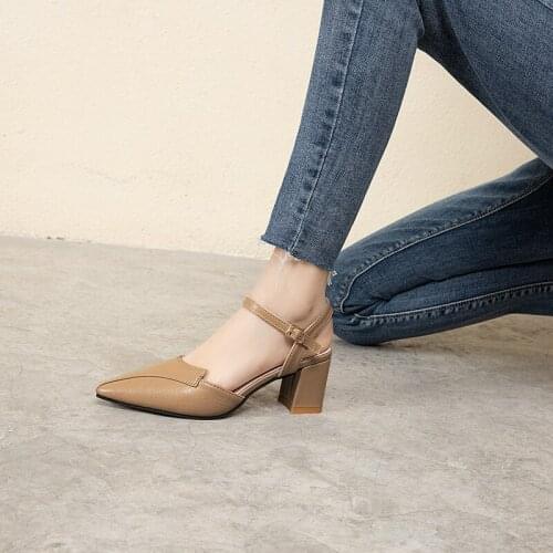 New spring fashion lady belt with single shoes solid color pointed toe with simple banquet female professional high heels U22-94