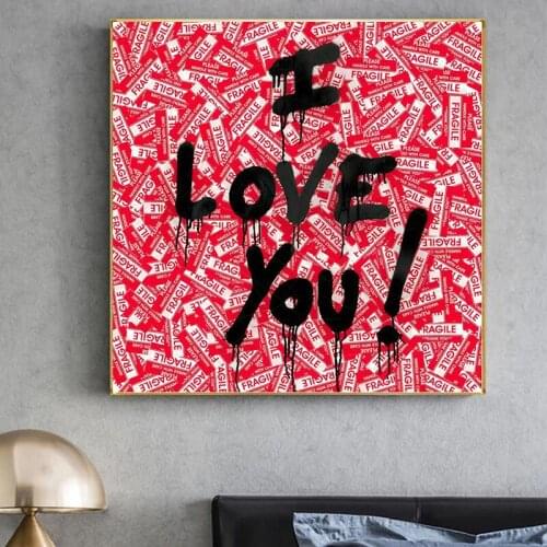 Pop Street Graffiti I LOVE YOU Letter Canvas Painting on The Wall Art Posters Prints Wall Picture for Living Room Home Decor