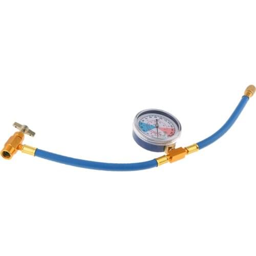 1/4'' SAE R134A To R12/R22 Car A/C Refrigerants Recharge Hose Pipe W/ Gauge 350PSI Car Accessories