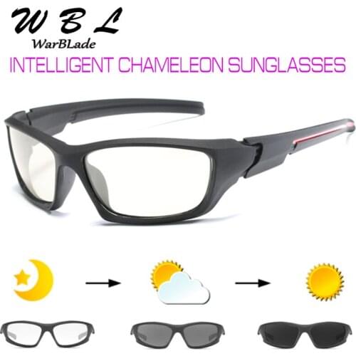 WarBLade Photochromic Polarized Sunglasses Men UV400 Anti-Glare Brand Rectangle Sunglasses Driving Square Sunglasses Male