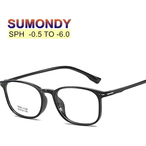 SUMONDY Diopter -0.5 To -6.0 TR90 Frame Myopia Glasses Women Men Elegant Prescription Spectacle For Nearsighted End Product UF70