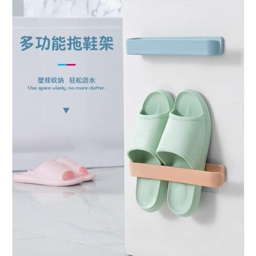 Paste wall-mounted shoe rack Towel storage rack slippers storage rack bathroom shoes sandals and slippers storage rack U3