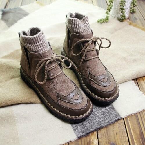 Women Boots Fleece Warm 2020 Winter Slip On Vintage Socks Shoes Casual Soft Fashion Women Basic Boots YoYiKamomo