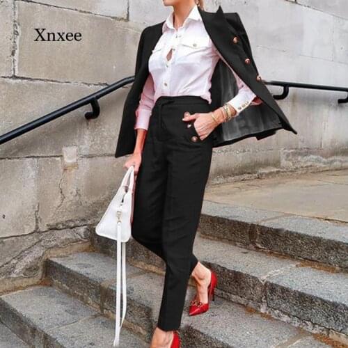 2021 Fashion Fall Pure Color Long Sleeve Pure Color Casual Suit Jacket Suit Women