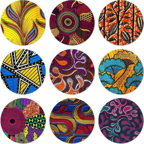 58mm African style fabric Icons Pins Badge Decoration Brooches Metal Badges For Backpack Decoration