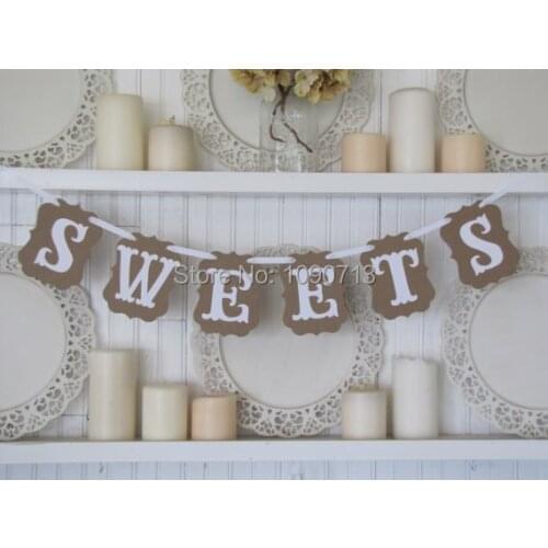 1 X SWEETS Banner Wedding Birthday Party Garland Party Deco Supply