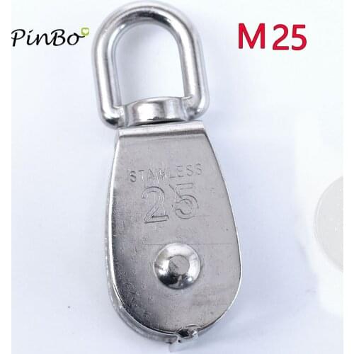 1pcs M25 High Quality Stainless Steel Heavy Duty Steel Single Wheel Swivel Lifting Rope Pulley Block
