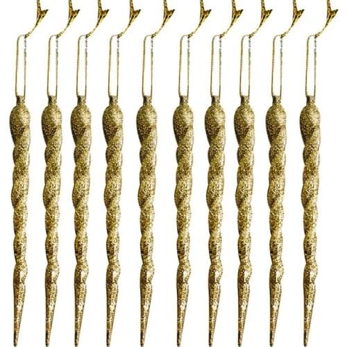 10Pcs Christmas Simulation Ice Xmas Tree Hanging Ornament Fake Icicle Winter Party Christmas Decoration Supplies