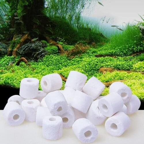 Aquarium Fish tank Filter Media Ceramic ring for aquarium Glass Ring Biological ring Baterial House 100g High Quality