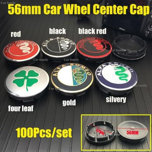 100Pcs/set 56mm 2.2inch Car Wheel Rim Center Cap Covers Wheel Hub Cap For Mito 147 156 159 166 Giulietta Spider GT