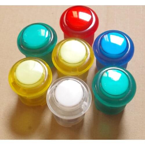 2PCs/Lot 28mm Illuminated LED Push Button Transparency Screw Arcade Button with Microswitch for Arcade Games Accessory