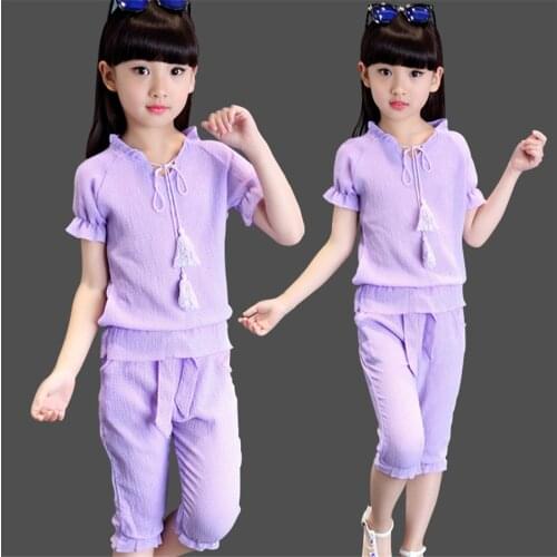 2020 Newest Hot 2PCS Toddler Kids Girl Summer Clothes Tops+Pants Outfit Tracksuit Child Active Sports Wear