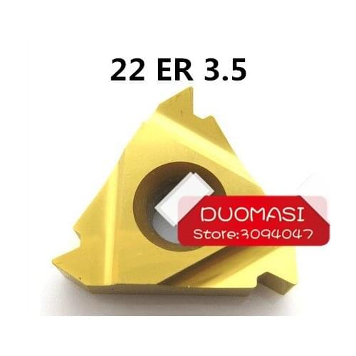 22 ER 3.5 ISO ,threaded turning Insert,Pvd Coating General Type partial profile 60 degree vertical Cutting Steel,PITCH 3.5