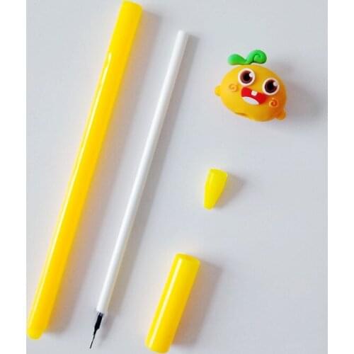 24 PCS Korean Cartoon Smart Doll Student Stationery Office Signature Pen Black Creative Neutral Pen kawaii school supplies