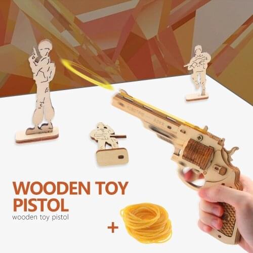 3D Houten Puzzel Speelgoed Pistool Model Bouwstenen Kits Diy Hout Ambachten Puzzels Spelletjes Voor Kinderen Volwassen