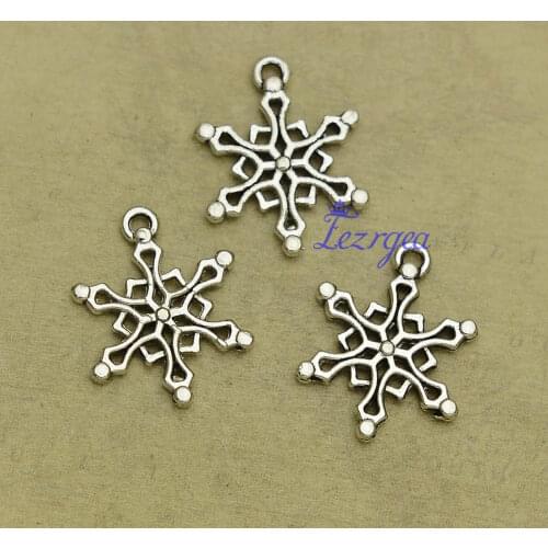 40pcs/lot--20x15mm, Antique silver plated snowflake charms,DIY supplies,Jewelry accessories