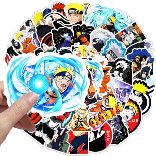 54 Pcs Naruto Stickers Cartoon Pack Skateboard Bike Car Luggage Laptop Japan Anime Waterproof Sticker Birthday Party Kids Toys