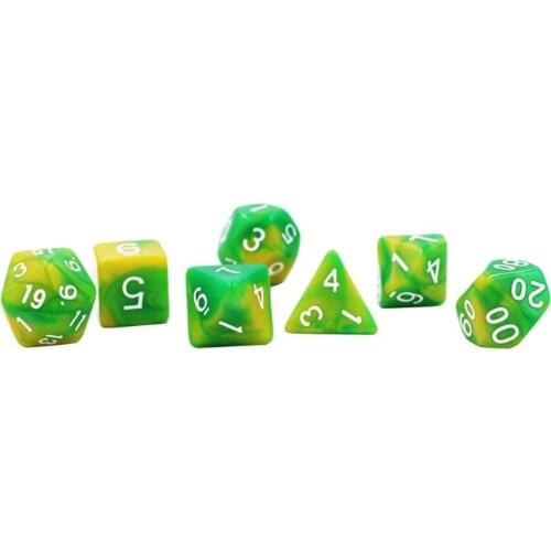 7pcs/set Acrylic Dice Set Different Shapes Digital Dice for RPG DND Board Game Dropship