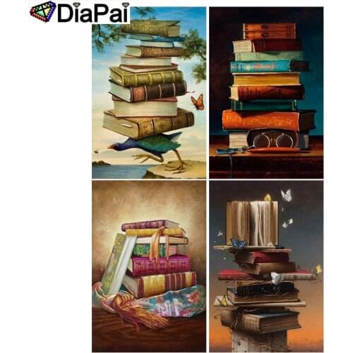 DIAPAI 100% Full Square/Round Drill 5D DIY Diamond Painting "Book butterfly landscape" 3D Embroidery Cross Stitch Home Decor