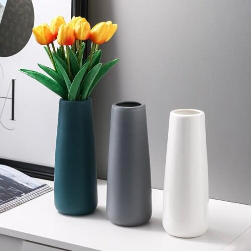 Large Modern Plant Vase Nordic Ceramic Minimalist Luxury Art White Flower Vase Living Room Decoration Maison Home Decor DG50HP