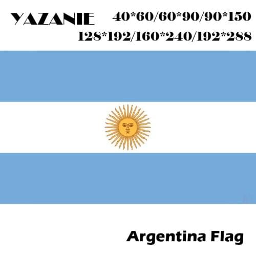 YAZANIE 60*90cm/90*150cm/120*180cm/160*240cm Argentina Flag for Festival World Banners Outdoor Home Decoration Polyester Flag