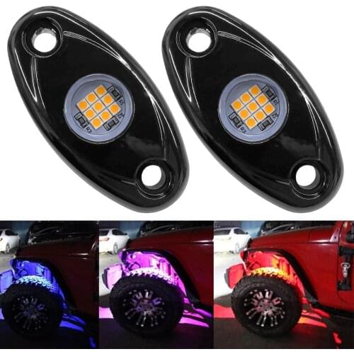 1 Pair LED Rock Lights Trail Rig Lamp Led Neon Light Underbody Glow Waterproof For Jeep Atv Suv Offroad Car Truck Yacht