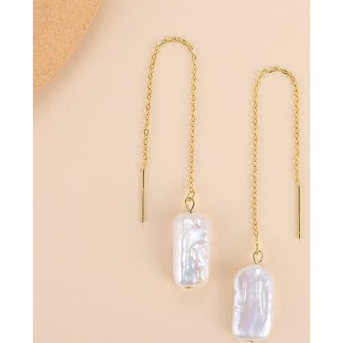 ELESHE 925 Sterling Silver Tassel Earrings Long Chain Ear Line Ear Threading 18K Gold Plated Drop Earrings Wholesale Jewelry