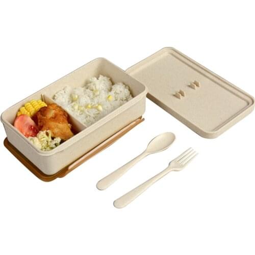 Creative Wheat Straw Lunch Box for Kids Portable Bento Box Food Container for Christmas Gift