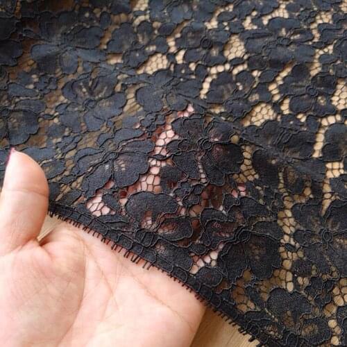 1.5M/lot 36cm Wide High grade Car Bone Thick Single Side Eyelash Lace Fabric Embroidery Wedding Dress Accessories X194