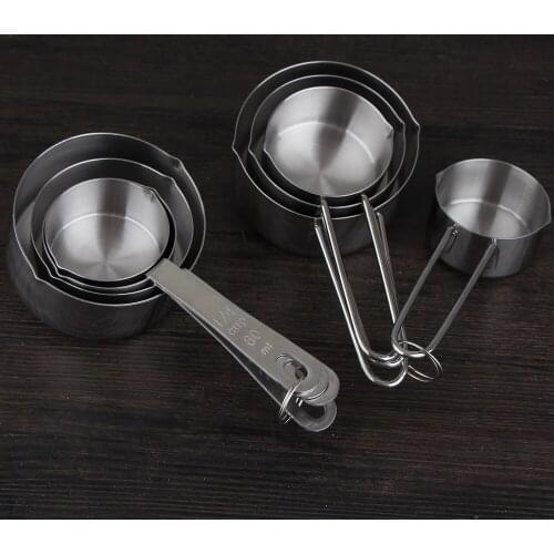 Kitchen Measuring Tools 304 Stainless Steel Large Condiment Measuring Spoon Cup 4pc/set