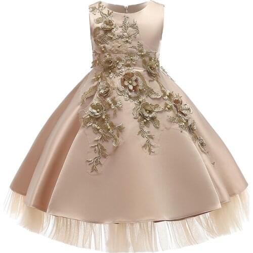 2021 Embroidery Girls Dresses For Party And Wedding Clothes Dress Children‘s’ Clothing Gown Princess Tutu Dress Evening 10 Years