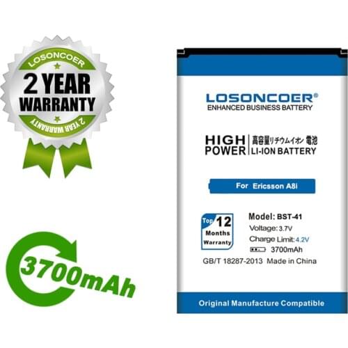 LOSONCOER Battery 3700mAh BST-41 BST 41 Battery For Sony Ericsson XPERIA A8i M1i X1 X2 X10 X1a X2a Play Z1i X10i