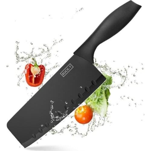 Matte Black Titanium Plated Knife Stainless Steel Kitchen Knife Sharp Professional Knife For Chef Cooking Cutting